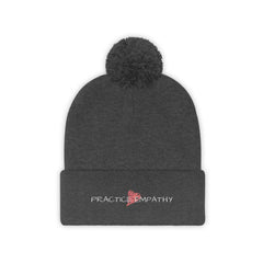 Embroidered Pom Pom Beanie, Classic Logo-Hats-Practice Empathy