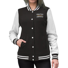 Women's Embroidered Varsity Jacket, Rainbow Logo-Long-sleeve-Practice Empathy